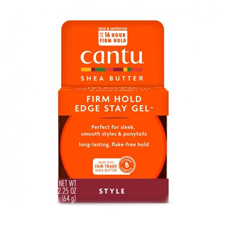 cantu-firm-hold-edge-stay-gel-64gr ژل مو Cantu مدل Firm Hold Edge Stay وزن 64 گرم - Image 1