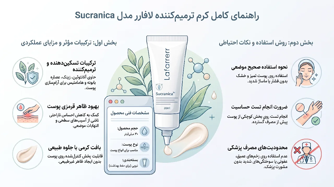 معرفی و بررسی کرم ترمیم کننده L’a farrerr مدل Sucranica حجم 30 میلی لیتر