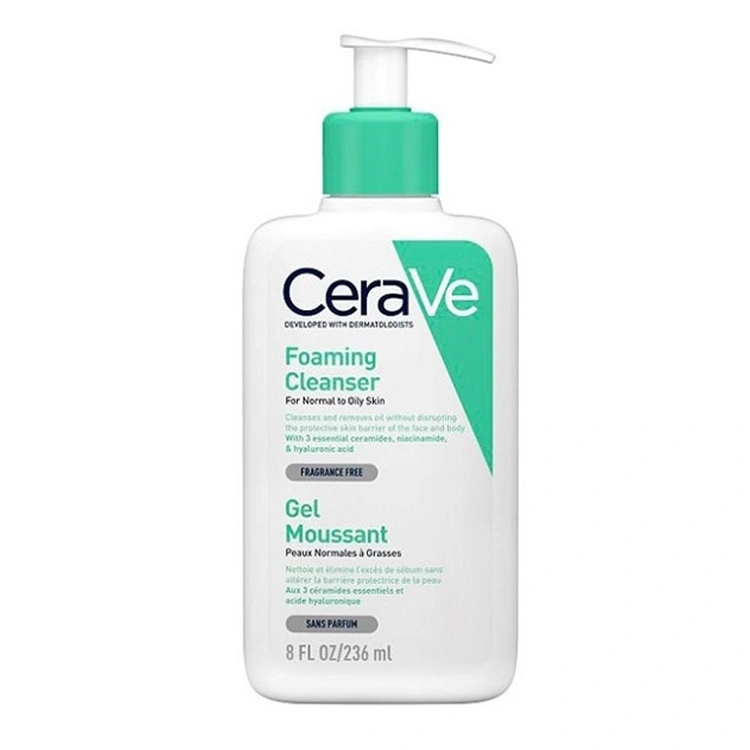 cerave-foaming-cleanser-for-normal-to-oily-skin-236ml فوم شوینده صورت CeraVe مدل Foaming Cleanser حجم 236 میلی لیتر - Image 1