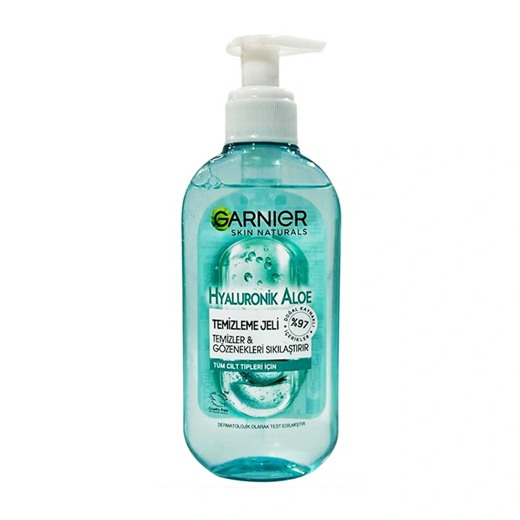 garnier-hyaluronik-aloe-cleanser-gel-200ml ژل شوینده صورت Garnier مدل Hyaluronik Aloe حجم 200 میلی لیتر - Image 1