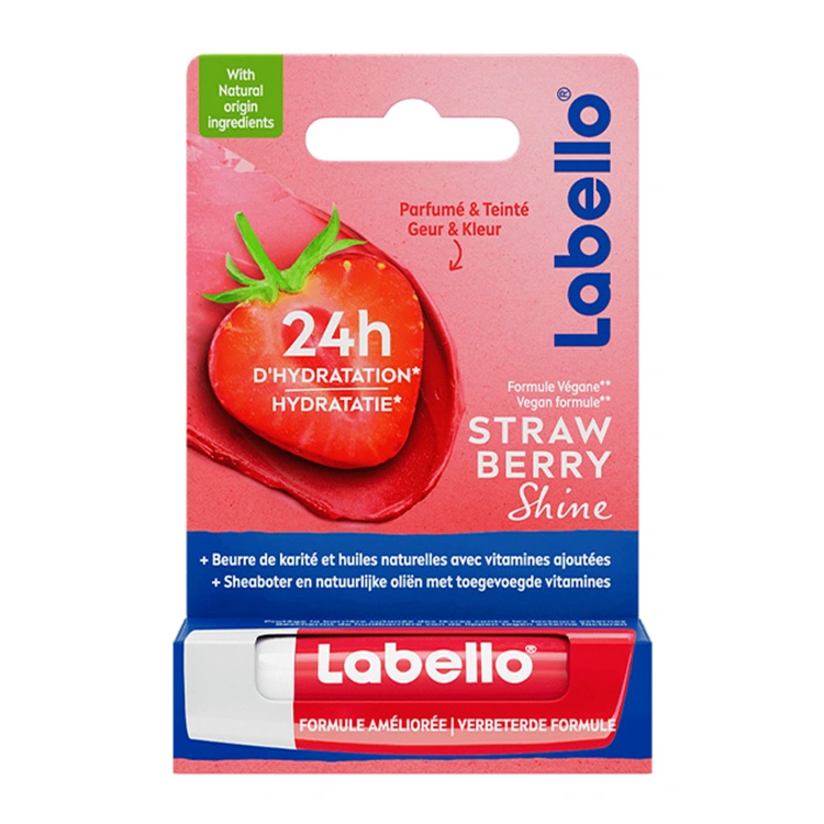 labello-strawberry-shine-lip-balm بالم لب Labello مدل Strawberry Shine - Image 1