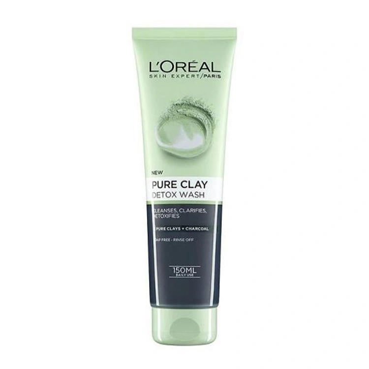 loreal-pure-clay-detox-wash-gel-150ml ژل شوینده صورت Loreal مدل Pure Clay Detox حجم 150 میلی لیتر - Image 1