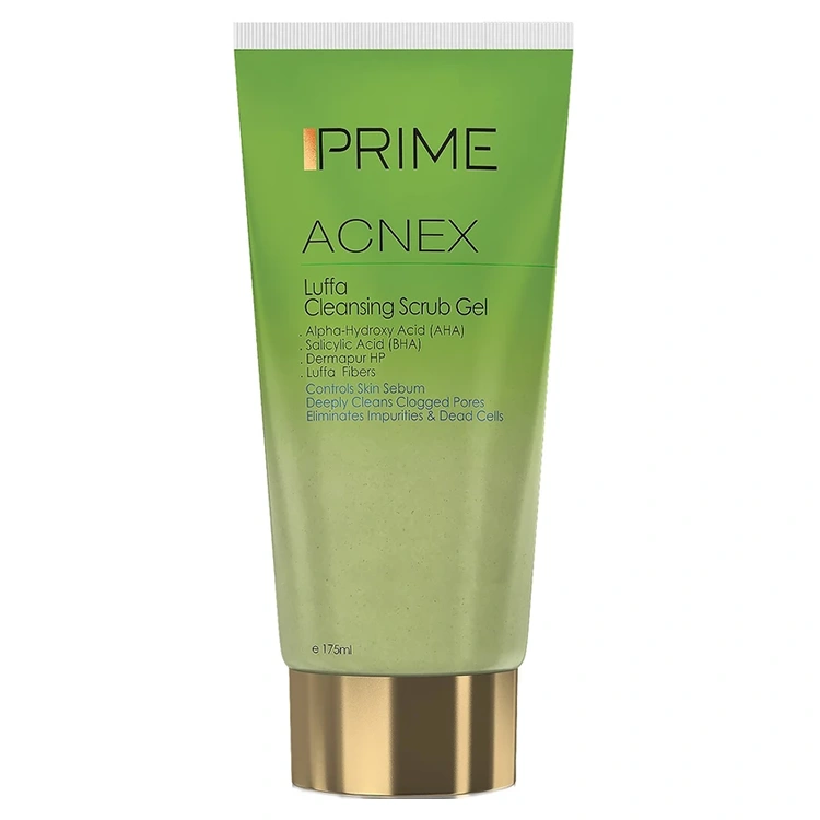 prime-acnex-luffa-cleansing-scrub-gel-175ml ژل شوینده صورت PRIME مدل Acnex Luffa حجم 175 میلی لیتر - Image 1