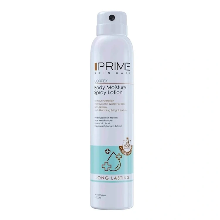 prime-corpex-body-moisture-spray-lotion لوسیون آبرسان PRIME مدل Corpex حجم 200 میلی لیتر - Image 1