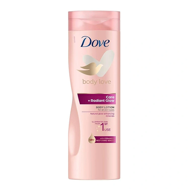 dove-care-plus-radiant-glow-body-lotion-400ml لوسیون بدن Dove مدل Care plus Radiant Glow حجم 400 میلی لیتر - Image 1