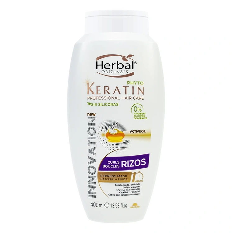 herbal-curls-boucles-rizos-hair-mask-400ml ماسک مو Herbal مدل Phyto Keratin Curls Boucles Rizos حجم 400 میلی لیتر - Image 1