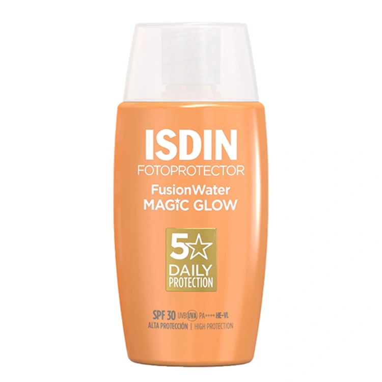 isdin-fusion-water-magic-glow-sunscreen-50ml کرم ضد آفتاب ISDIN مدل Fusion Water Magic Glow حجم 50 میلی لیتر - Image 1