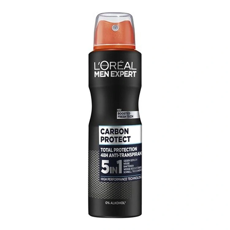 loreal-carbon-protect-5-in-1-total-protection-48h-anti-perspirant-150ml اسپری ضد تعریق Loreal مدل Carbon Protect 5 in 1 حجم 150 میلی لیتر - Image 1