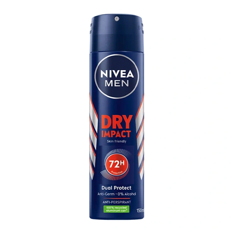 nivea-dry-impact-skin-friendly-anti-perspirant-spray-150ml اسپری ضد تعریق Nivea مدل Dry Impact حجم 150 میلی لیتر - Image 1
