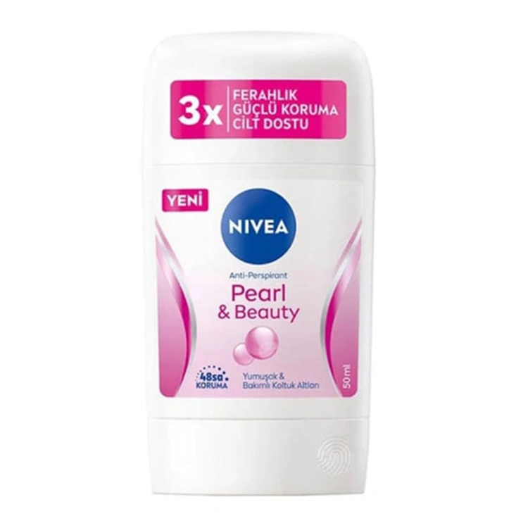 nivea-pearl-and-beauty-stick-anti-perspirant-50ml مام ضد تعریق Nivea مدل Pearl and Beauty Stick حجم 50 میلی لیتر - Image 1
