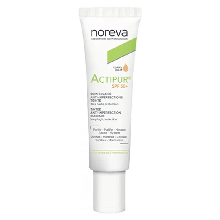 noreva-actipur-soin-solaire-tinted-anti-imperfection-suncare-30ml کرم ضد آفتاب noreva مدل Actipur Soin Solaire حجم 30 میلی لیتر - Image 1