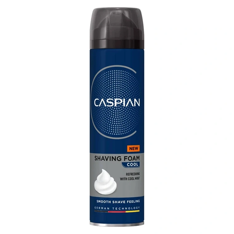 caspian-cool-shaving-foam-200ml فوم اصلاح صورت Caspian مدل Cool حجم 200 میلی لیتر - Image 1