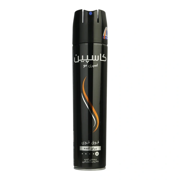 caspian-mega-hold-shine-hair-spray-250ml اسپری مو Caspian مدل Mega Hold Shine حجم 250 میلی لیتر - Image 1