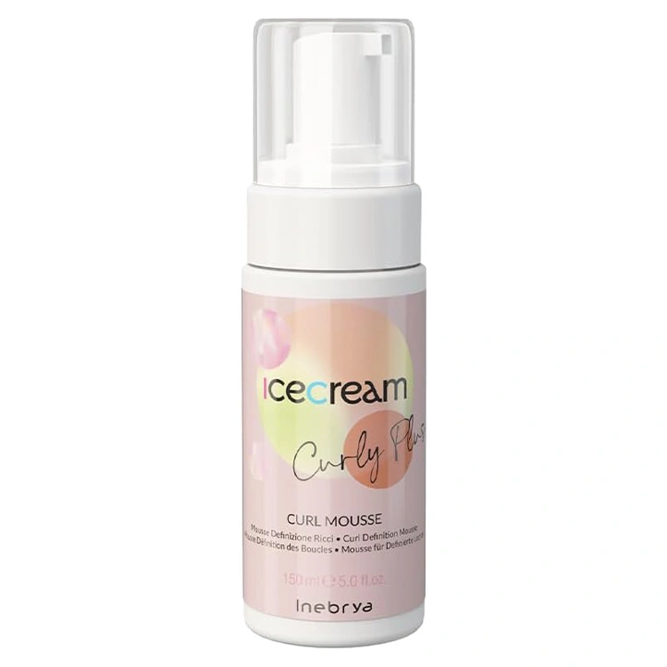inebrya-ice-cream-curly-plus-curl-mousse-150ml موس مو Inebrya مدل Ice Cream Curly Plus حجم 150 میلی لیتر - Image 1