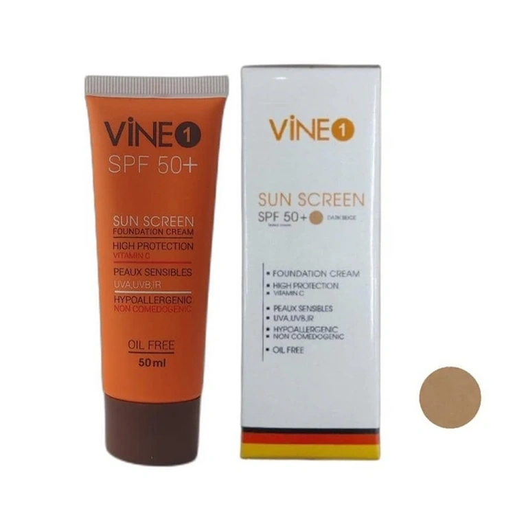 vine1-foundation-cream-sunscreen-50ml کرم ضد آفتاب VINE1 مدل Foundation Cream حجم 50 میلی لیتر - Image 1